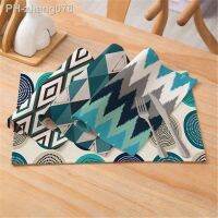 Fuwatacchi Green Plaid Non-slip Table Mats Waterproof Placemat For Kitchen Home Accessories Cup Coaster Customerize Table Napkin