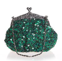 【YD】 Chinese Womens Beaded Sequined Wedding Evening Clutch Bride Purse Makeup Shipping 03162-N