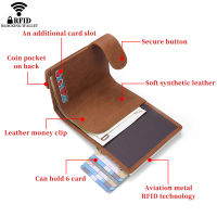 Genuine Leather Card Holder Men Wallets Small Short Coin Purse Male Wristlet Business Money Bag Slim Thin Magic Wallet
