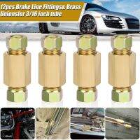 4 Sets The Brake Line Pipe Brassy Brake Wire Fittings Replace 3/8-24 Threaded 3/16 Pipe Size Brake Wire Tubing Car Accessories