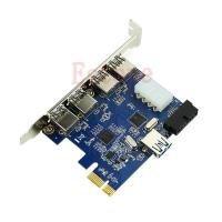 【Thriving】 Smart Automation 5การ์ด PCI Express PCI-E เป็น USB 3.0 + 19 Pin Connector 4 Pin Adapter สำหรับ Win