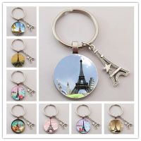 【CW】۩  Latest French Statement Keychain Photo Glass Bevel Pendant Jewelry