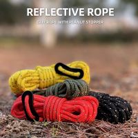 4pcs Camping Reflective Tent Ropes Set 3.5mx4mm Drawstring Wind Ropes with Aluminum Alloy Buckle Outdoor Hiking Accessories