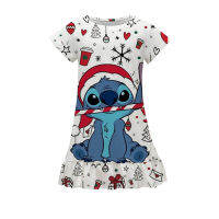 [In stock] Lilo &amp; Stitch พิมพ์ชุด Stizi Christmas Series ชุดเจ้าหญิงชุดเด็กผู้หญิงชุดเด็ก Christmas Gift