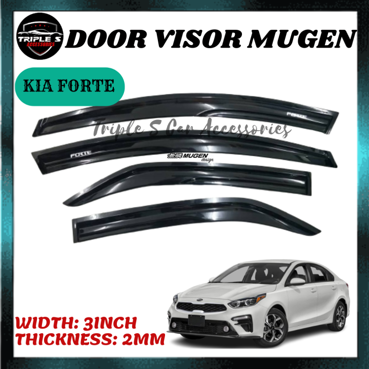 Kia Forte Door Visor Mugen 3 inchi Style Air Press Sun Visor Protection 4 Pintu (4Pcs/Set) Lazada