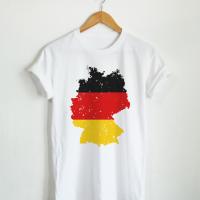 【HOT】แผนที่ประเทศเยอรมัน ลายธงชาติเยรอมัน Germany Map Flag เสื้อยืด เสื้อยืดสกรีน คอกลม แขนสั้น100%cotton