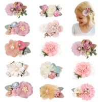 【CW】 3Pcs/Set Baby Artificial Hair Clip Floral Barrettes Hairpins Kids Hairgrips Headwear Accessories