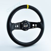 330mm/13inch Black Leather Auto Deep Corn Drifting Sport  Racing Universal Steering Wheel Furniture Protectors  Replacement Parts