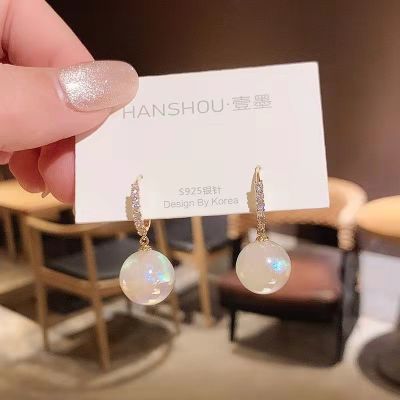 Korean Fashion Cute Pearl Dangle Earrings for Women Crystal Leaf Flower Heart Exquisite Earring Wedding Party Jewelry Dropship