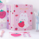 128Sheets 4 Patterns Strawberry Rabbit Writing Notebook Pink Colorful Pages Scheduler Paper Scrapbook Students Stationery Gift