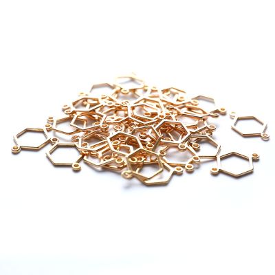 【MQID】40pcs Gold Honeycomb Connector Charms For Jewelry Making DIY Jewelry Findings