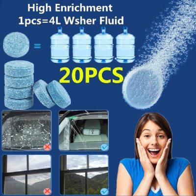 20pcs/set Car Vehicles Windshield Solid Soap Piece Window Glass Washing Cleaning Paint Protective Foil Effervescent Tablets Windshield Wipers Washers