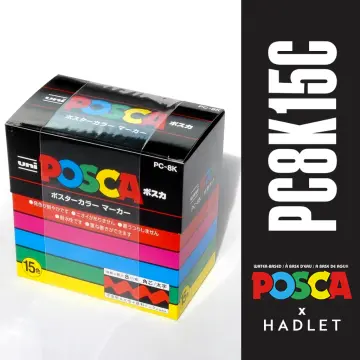 Posca PC8K15C Paint Marker Pen Bold Point Set of 15 - Black