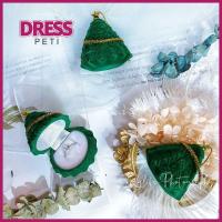 PETI DRESS ต้นคริสมาสต์ กล่องเครื่องประดับอัญมณี ประณีตประณีตประณีต เครื่องประดับสำหรับตกแต่ง ที่ยึดแหวน คุณภาพสูงมาก แต่งงานในงานแต่งงาน กล่องแสดงสินค้า