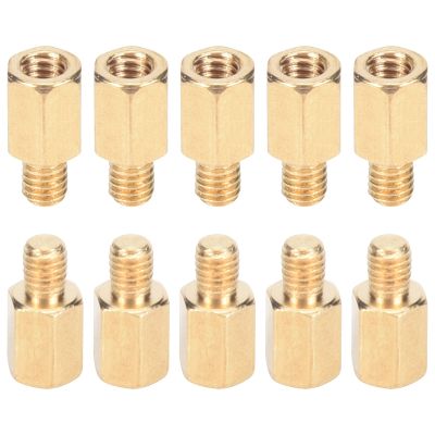 10 Pcs PC PCB Motherboard Brass Standoff Hexagonal Spacer M3 6+4mm