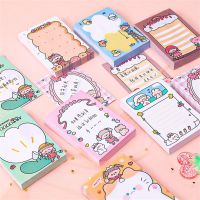 SDSAFX น่ารัก เครื่องเขียน แผ่นเขียน สมุดจด บันทึกข้อความน่ารัก กระดาษจดตกแต่ง Cartoon Girl Memo Pads กระดาษจดบันทึก