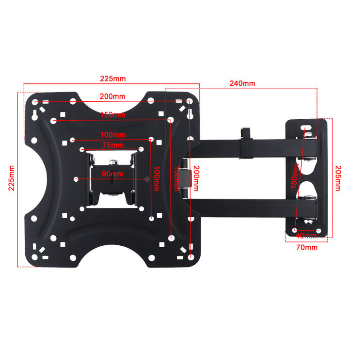 22kg-adjustable-frosted-material-tv-wall-mount-bracket-flat-panel-tv-frame-with-wrenchcable-clip-for-17-42inch-lcd-led-monitor