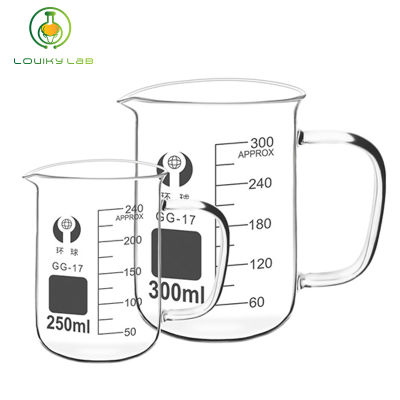 【Lucky】Glass Beaker With Handle 50-1000Ml Glass Graduated Beaker Scale For Laboratory