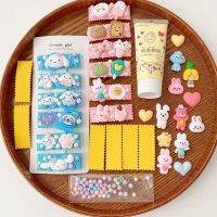 KFWO 6 Pcs Pom Pom Purin คลิปผมงานฝีมือ Cinnamoroll สีชมพูอมชมพู แพคเกจวัสดุกิ๊บติดผม อุปกรณ์เสริมผม การ์ตูนลายการ์ตูน ของเล่นทำมือสำหรับเด็ก เด็กๆเด็กๆ