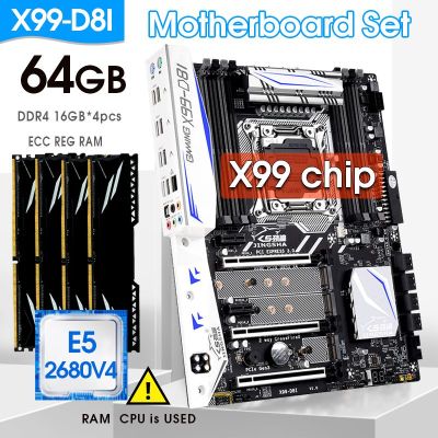 JINGSHA X99 D8I LGA 2011-3 Motherboard Set With E5 2680V4 Process And 4x 16GB = 16GB DDR4 2133MHZ ECC REG RAM KIT