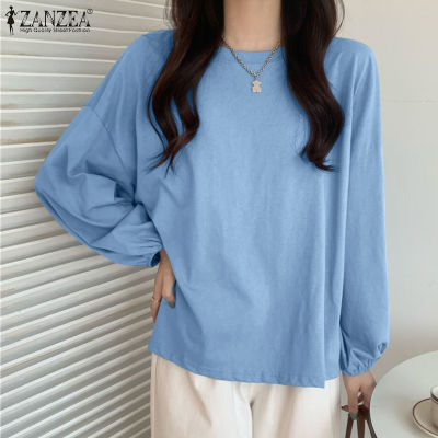 (สินค้ามาใหม่)(จัดส่งฟรี)Fancystyle ZANZEA เสื้อถักนิตติ้งลำลองแขนเสื้อสวมศีรษะคอกลมสไตล์เกาหลีของผู้หญิง #8