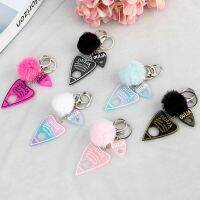 Pop heart hip hop personality plush ball talisman handbag hanging craft keychain