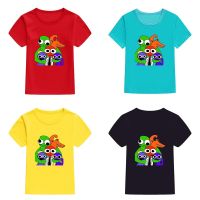 เสื้อยืดเด็กลาย Rainbow Friends Chapter 2 Design 9เสื้อเสื้อยืดวัยรุ่นแขนลำลองขาสั้นทรงหลวม