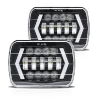 เติบโต5x 7ไฟหน้ารถมอเตอร์ไซค์แบบ Led S 100W 7x 6ไฟหน้า Led กับ Drl สูงต่ำแสงสี่เหลี่ยมผืนผ้าสำหรับ Wrangler Xj H6054ll 2ชิ้น