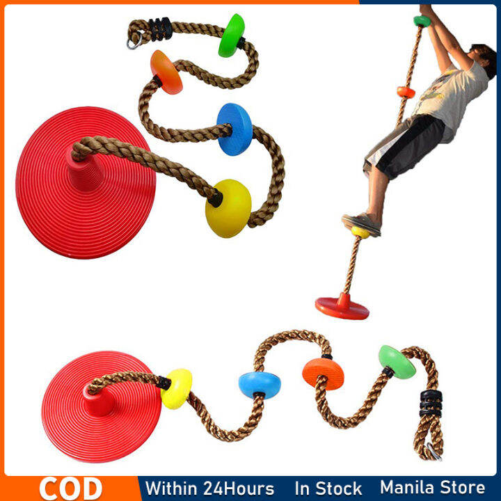 Climbing Rope Tree Swing with Platforms and Disc Swings Seat Outdoor