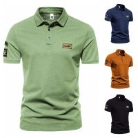 CODAndrew Hearst Summer Fashion Mens Breathable Short-sleeved Solid Color Lapel Polo Shirt