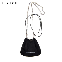 JIVIVIL ใหม่กระเป๋าผู้ชายผู้หญิงกระเป๋าสะพายไหล่แฟชั่นกระเป๋า Crossbody สไตล์กีฬาสำหรับทั้งหญิงและชายกระเป๋าหูรูดโซ่ย้อนยุคกระเป๋าถังขนาดเล็กปากกระเป๋าเล็กไนลอน