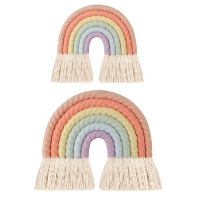 6 Layers Macrame Rainbow Wall Decor For Bedroom Nursery Baby Kids Rooms Colorful Tapestry Wall Hanging