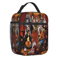 ✷✉ Custom Horror Halloween Film Lunch Bag Men Women Cooler Warm Insulated Lunch Box for Children School