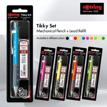 2 pcs Set Black Rotring Tikky Mechanical Pencil with Leads 0.5