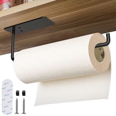 Self-Adhesive Toilet Paper Holder Stainless Steel Wall Mount No Punching Tissue Towel Roll Dispenser for Bathroom Kitchen Bathroom Counter Storage