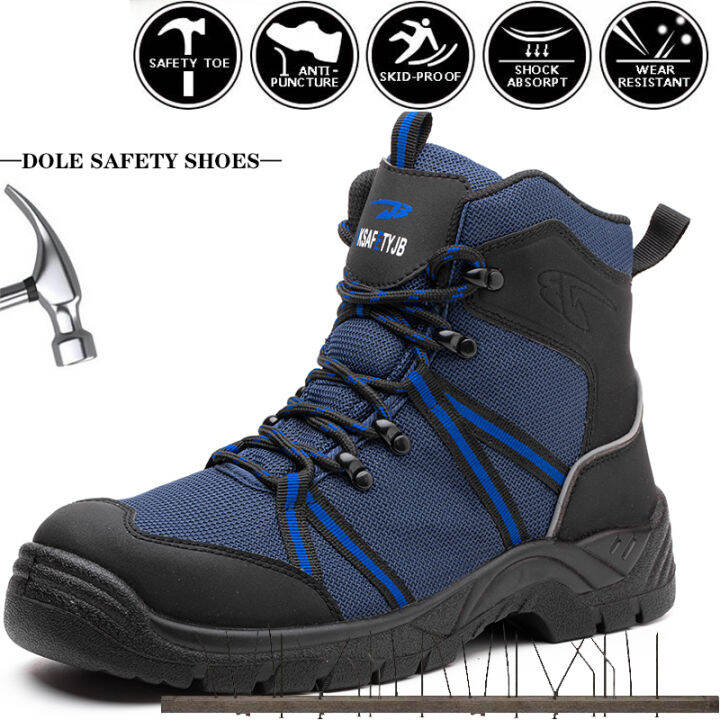 Salty Shoes Men Heat Resistance PU Rubber Sole Composite Toe Anti