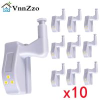 10pcs LED Inner Hinge Lamp Cabinet Induction Lights Wardrobe Cupboard Sensor Lights Bedroom Kitchen Closet Night Lamp