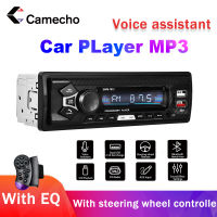 Camecho 1DIN Car Radios Stereo With Remote Control Bluetooth Audio Music Stereo MP3 Player USBSDAUXEQ With Voice Assistant