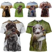 【Mens clothing】 HOXIXIB 3D พิมพ์ Field Hunt T เสื้อผู้ชายแขนสั้นสุนัข Hound MallardWomen Reed ซ่อน TeesWomen Accessories GlovesT-Shirts &amp; Tanks T-Shirts