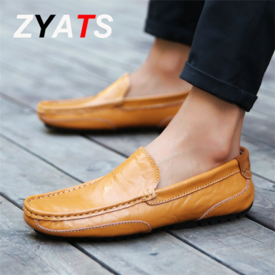 ZYATS รองเท้าลำลองรองเท้าหนังแฟชั่นผู้ชาย,รองเท้าธุรกิจทำมือระดับไฮเอนด์