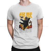 Black Cat Japanese Cool Zilla Funny Cartoon Style Classic Hip Hop Tshirt Cat Lover Casual T Shirt Newest Stuff