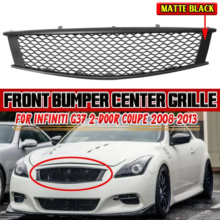 Matte Black Front Bumper Grill Trim Front Mesh Grill Grille For Infiniti G37 2Door