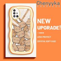 Chenyyyka เคส M40s ลายหมีสีสันสดใสลายการ์ตูนหมีน่ารัก4G A51 5G แฟชั่นลายคลื่น A51ปลอกสำหรับ Samsung กาแลคซีเคสโทรศัพท์โปร่งใสนิ่มเคสกันกระแทกป้องกันเลนส์กล้องอย่างสร้างสรรค์ซิลิโคนเคสใส