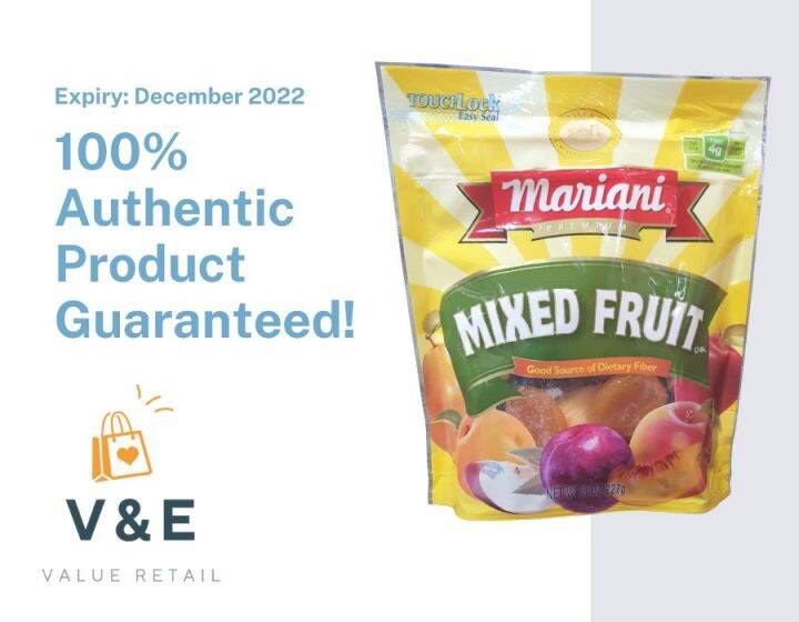 Mariani Premium Mixed Fruit, 227g (8oz), December 2022 Expiry Lazada PH