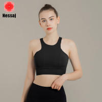 Nessaj Yoga Bra Women Sexy Sweet Gym Fitness Sports Bras Solid Color Shockproof Quick Dry Soft Push Up Sports Top olj