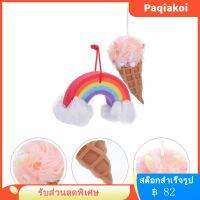 Paqiakoi 2pcs Rainbow Bath Balls ไอศกรีม Bath Balls ชุดฟองน้ำอาบน้ำเดือด