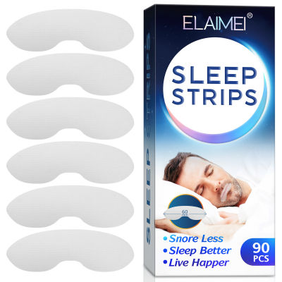 เรา90ชิ้น/กล่อง Sleep Strips Self-Adhesive Anti-Snoring Mouth Tape เพื่อการหายใจที่ดีขึ้นของจมูก Snoring Mouth Tape