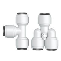 Tee Type RO Water Fitting Male Female Thread Quick Connection 1/4 3/8 Hose PE Pipe Connector Water Filter Reverse Osmosis Parts Watering Systems Garde