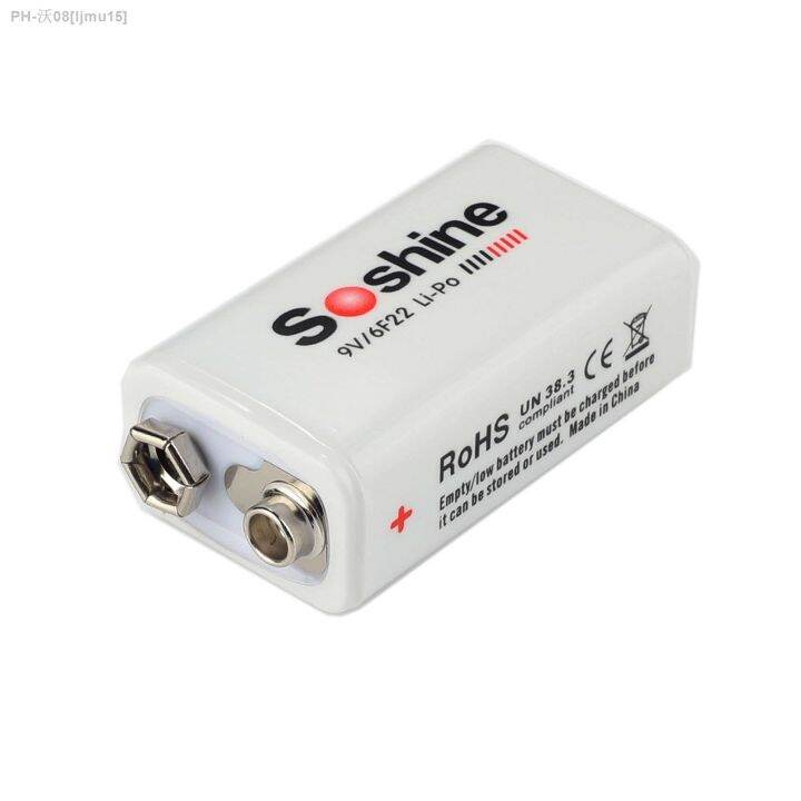 Soshine 9V 6F22 680mAh 5.03Wh LiPo Rechargeable Battery With Battery