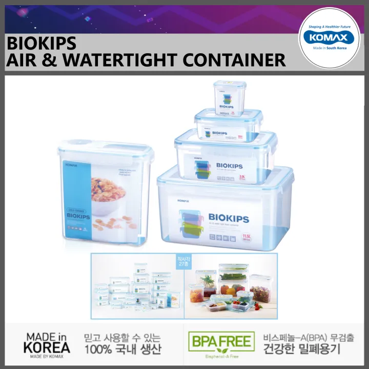 Komax Biokips Rectangular Air & Water Tight Food Storage Container 1 Liter  (33.8 fl.oz.)